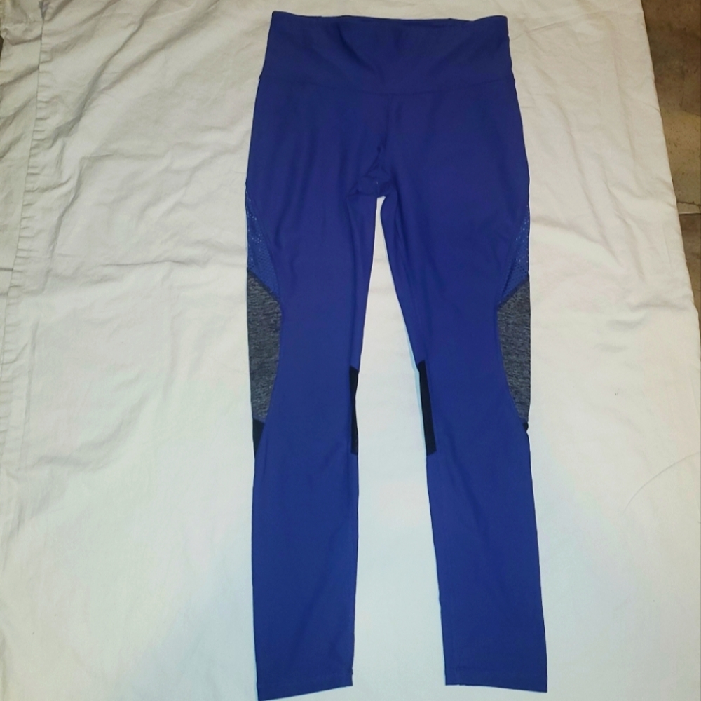 Xersion Workout Leggings Fitted Sz L Womens Yoga Purple BLACK GRAY Pants